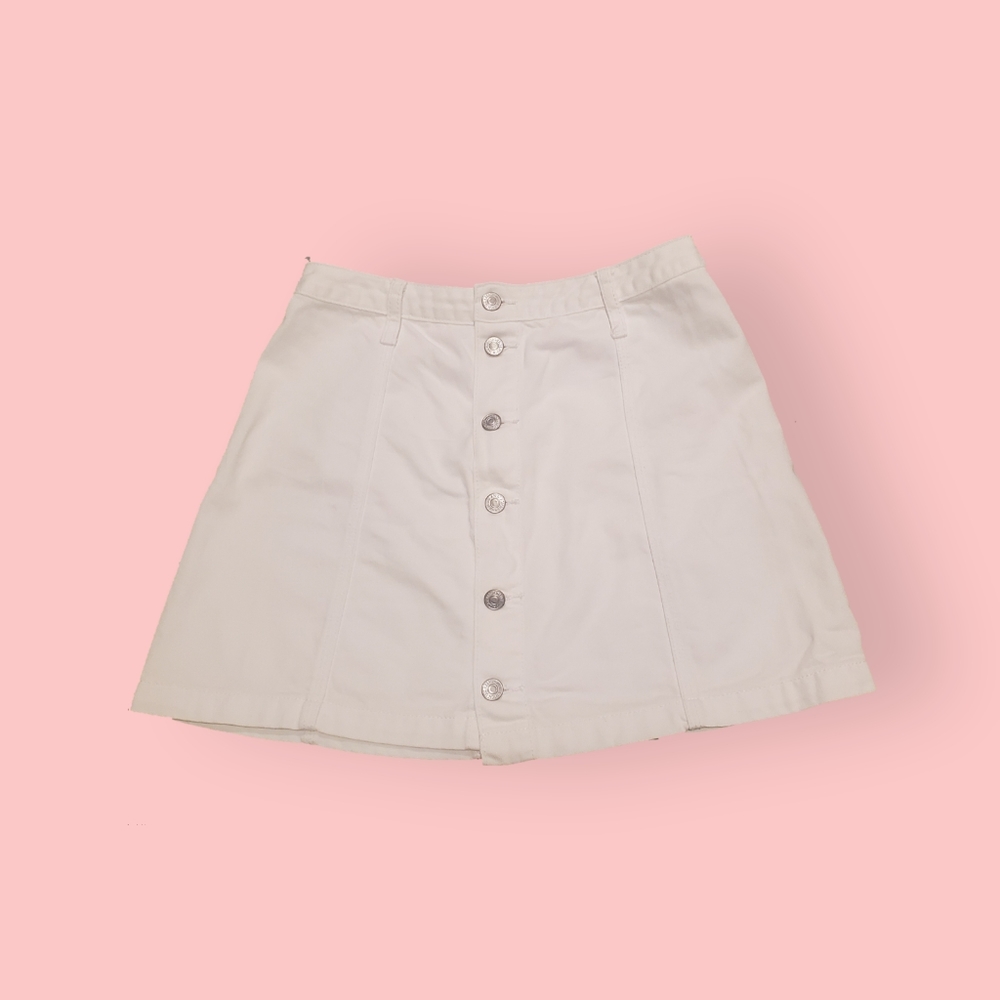 White Denim Skirt